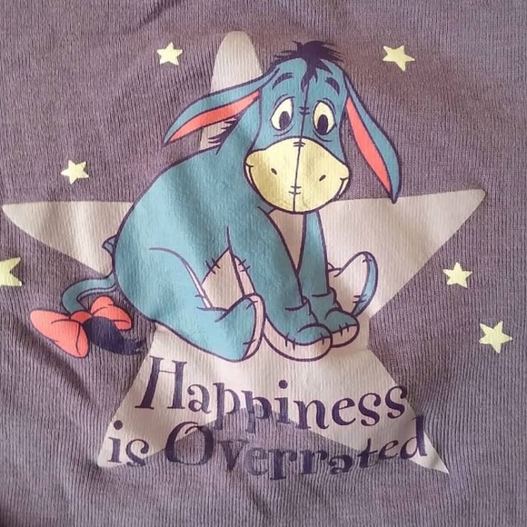Disney Eeyore Purple Happiness is Overrated Pajama Set Ladies Small - Picture 4 of 8